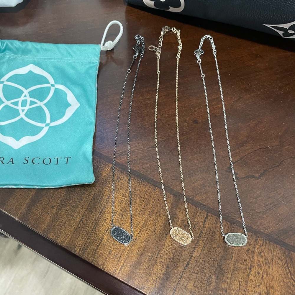 Kendra Scott Necklaces - qty 3   Black silver and rose gold. Sold together
